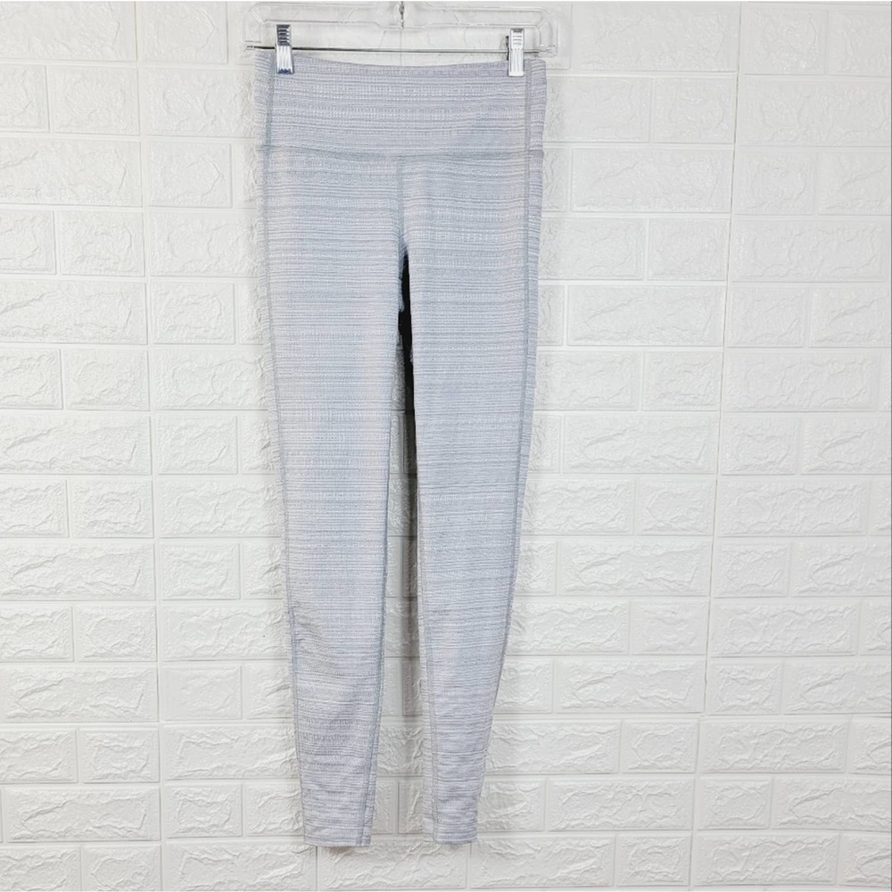 ATHLETA High-rise Jacquard Chaturanga Leggings | Light Gray | Textured | Size-S - Picture 4 of 11
